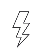 Simple outline illustration of a lightning bolt on a white background