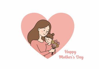 Happy Mother and Daughter Embracing with love