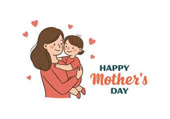 Happy Mother and Daughter Embracing with Flowers