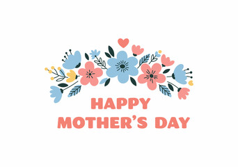 Happy Mother and Daughter Embracing with Flowers