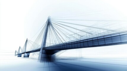 Obraz premium Detailed technical drawing highlighting construction elements of a bridge. 