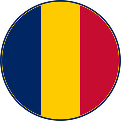 Fototapeta premium Chad Circle Flag, Chad Flag Icon