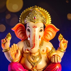 A beautifully crafted statue of an elephant, showcasing intricate details in its trunk and tusks, set against a lush green garden backdrop.