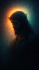 Fototapeta premium Spiritual serene divine silhouette glow mobile wallpaper