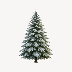 Fototapeta premium Snow-covered evergreen tree illustration.