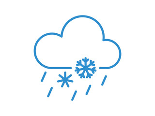 Cloud with snowflake icon, snowy weather, winter sign