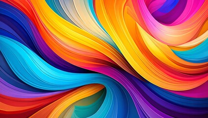 A vibrant, colorful abstract background featuring swirling patterns of bright hues like blue, red, yellow, and green, creating a dynamic visual experience.