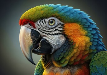 Fototapeta premium Close up of a colorful macaw parrot isolated on white background