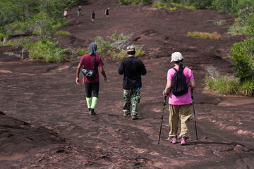 hiking in the mountains