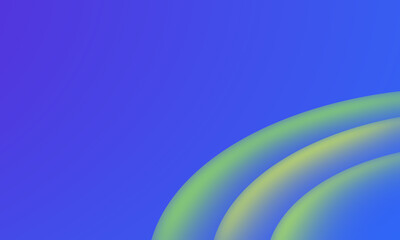 Abstract swirling gradient tubes on blue background