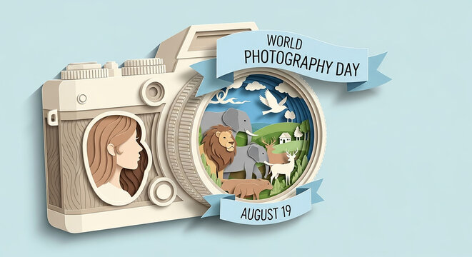 World photography day camera celebrating nature and people
