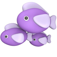 Fish School Soft 3D Illustration