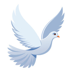 Elegant vector illustration of a white dove flying symbolizing peace and freedom in scalable graphic format