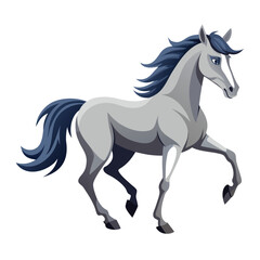 Dappled grey horse vector illustration elegant gallop scalable graphics for design projects