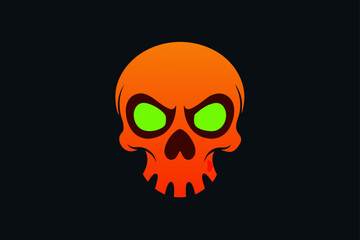 Fototapeta premium Glowing Skull Background Halloween Horror Tone