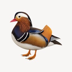Colorful mandarin duck illustration.
