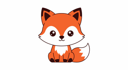 Adorable cartoon fox illustration with a charming design for children books and prints