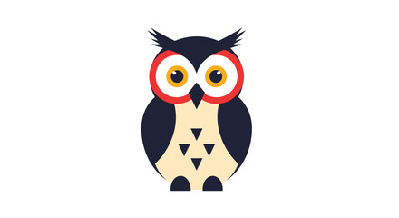 Fototapeta premium Whimsical Owl Illustration with Geometric Details and a Playful Design Style perfect for children