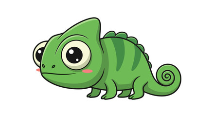 Adorable cartoon chameleon illustration with bright colors and playful design perfect for children © Anisah
