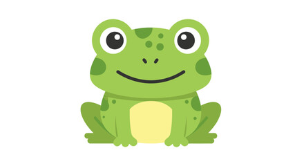 Cute cartoon frog illustration with cheerful expression ideal for children's content