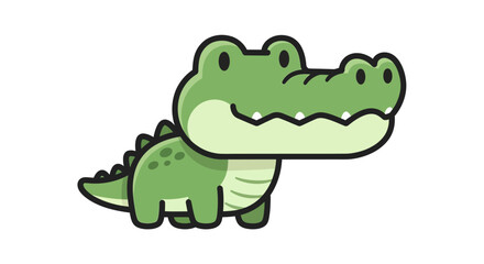 Adorable cartoon alligator illustration, perfect for children's books and educational resources