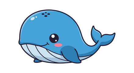 Adorable cartoon whale illustration with charming design and playful details, perfect for