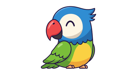Adorable cartoon parrot illustration with vibrant colors and playful design style