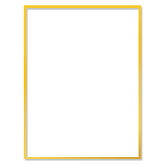 Empty gold frame with shadow vector, golden frame with shadow flat vector illustration isolated on white background.
