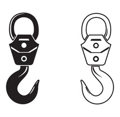 Vector illustration of two different styled lifting hooks on a white background