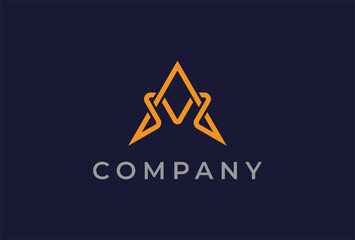 Initial Letter AM Logo, Minimal AM logo design, vector illustration