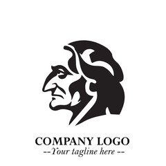 Elegant Old Woman Logo Symbol in Black on White Background with Classic and Minimalist Design