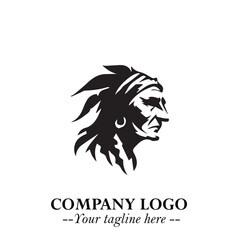 Elegant Old Woman Logo Symbol in Black on White Background with Classic and Minimalist Design