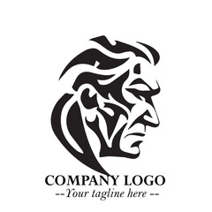 Elegant Old Woman Logo Symbol in Black on White Background with Classic and Minimalist Design