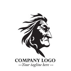 Elegant Old Woman Logo Symbol in Black on White Background with Classic and Minimalist Design