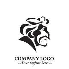 Elegant Old Woman Logo Symbol in Black on White Background with Classic and Minimalist Design