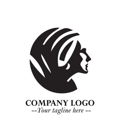 Elegant Old Woman Logo Symbol in Black on White Background with Classic and Minimalist Design