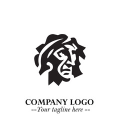 Elegant Old Woman Logo Symbol in Black on White Background with Classic and Minimalist Design