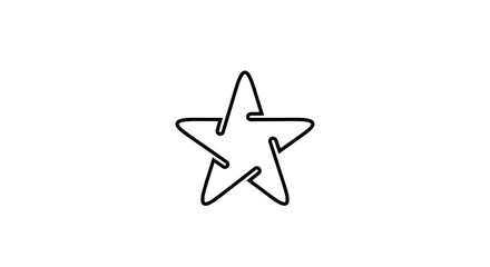 Fototapeta premium Elegant minimalist star outline design for creative projects and festive decorations