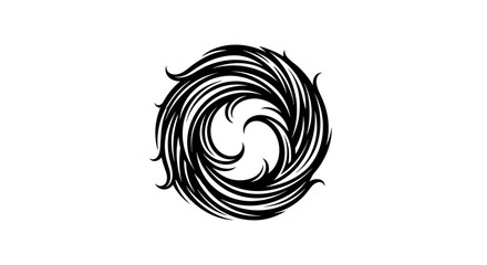 Abstract swirling pattern in black and white, design element for creativity and art Minimalist