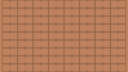 Abstract Seamless Geometric Pattern with Diamond and Eye Shapes Black on Warm Brown Background