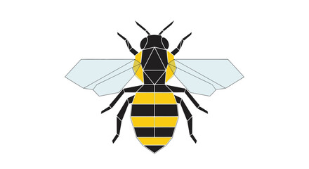 Geometric bee illustration with polygon design style, perfect for digital marketing content or