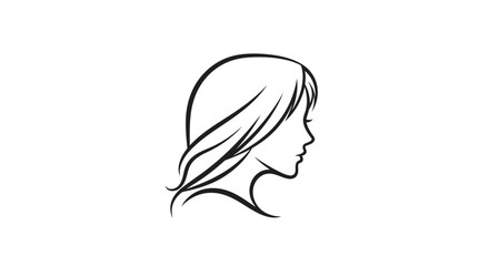 Elegant Woman Silhouette Illustration of a Serene and Feminine Beauty Portrayal