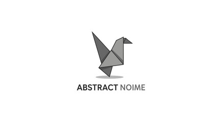 Elegant origami bird logo design featuring geometric shapes on white background