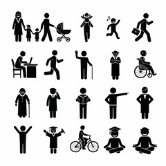 business people icon set
