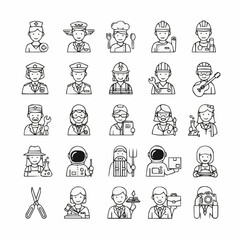 Fototapeta premium set of doodle people icons