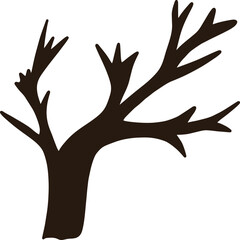 Shadow of a black tree without leaves