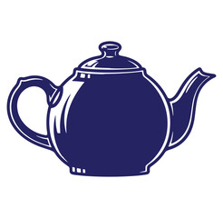 Obraz premium Elegant blue teapot vector illustration isolated on a white background for design elements