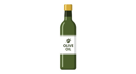 Elegant olive oil bottle illustration displaying healthy cooking ingredient representation on a