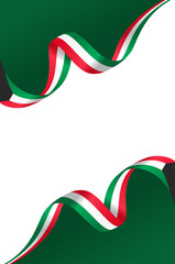 kuwait national flag symbol wave ribbon