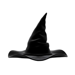 Mysterious Black Witch Hat on Transparent Background for Event Design